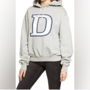 Good American D Varsity Oversize Gray Hoodie New